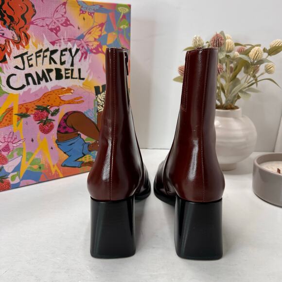 Jeffrey Campbell Sherpal Chunky Heel Zip Boot Brown Women 9.5 Tried On - Picture 4 of 11